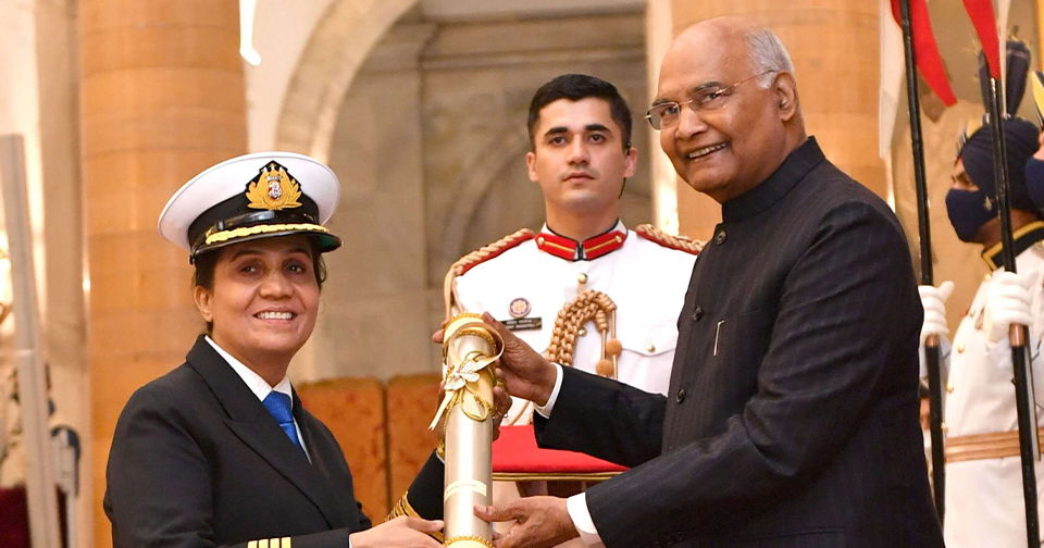 Female master mariner Radhika Menon gets Nari Shakti Puraskar